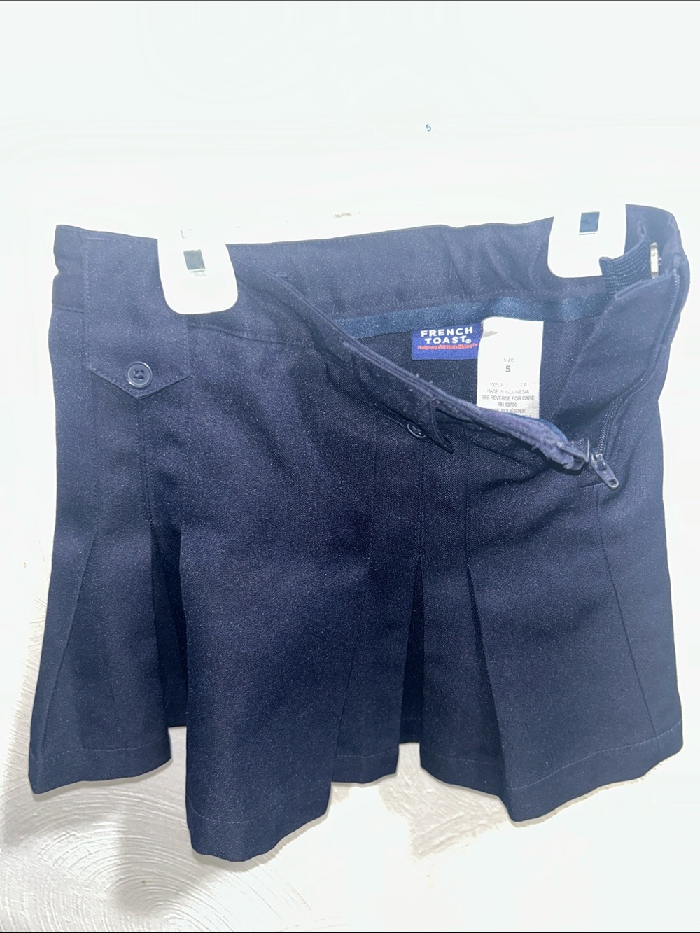 French Toast Navy Pleated School Skirt